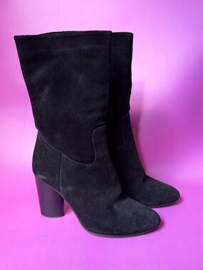 SIMONS black suede boots size 6.5
